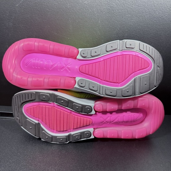 Nike Air Max 270 Flyknit Shoes Purple Volt Pink Mens Size 10 Shoe AO1023-501 - Picture 15 of 16